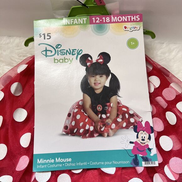 Halloween Disney Baby 2pc Red Minnie Mouse Infant Costume Disguise Sz 12-18 Mo - Picture 3 of 8